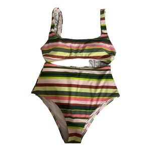 Aerie womens maillot De Bain 2 piece bikini  set high rise top medium bottom Sm